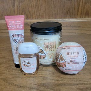 Bath and Body Works Sugared Snickerdoodle Lot Candle Hand Cream Bath Fizzy